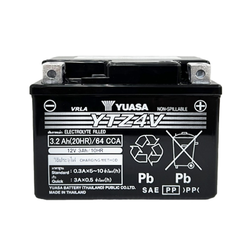 Yuasa YTZ4V Maintenance Free AGM 12-Volt Battery