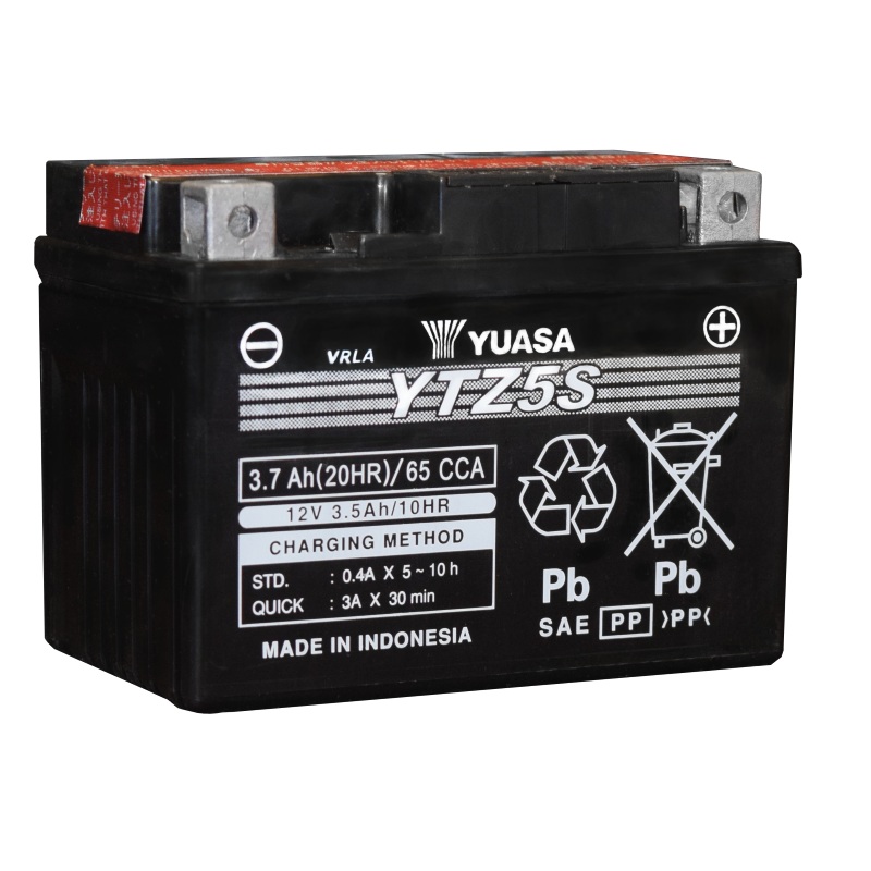 Yuasa YTZ5S-BS Maintenance Free AGM 12-Volt Battery w/Bottle