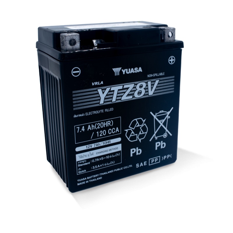 Yuasa YTZ8V Maintenance Free AGM 12-Volt Battery