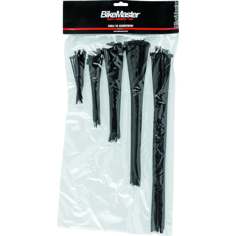 BikeMaster Assorted Cable Ties (Pack of 100) – Black