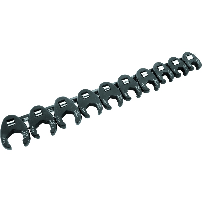 BikeMaster 10-pc 3/8in Drive Metric Flare Crow Foot Wrench Set