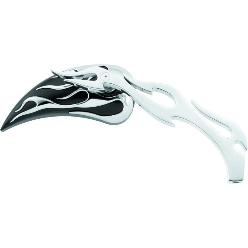 Bikers Choice 65-Up Black Teardrop Mirror With Flame (Pair)