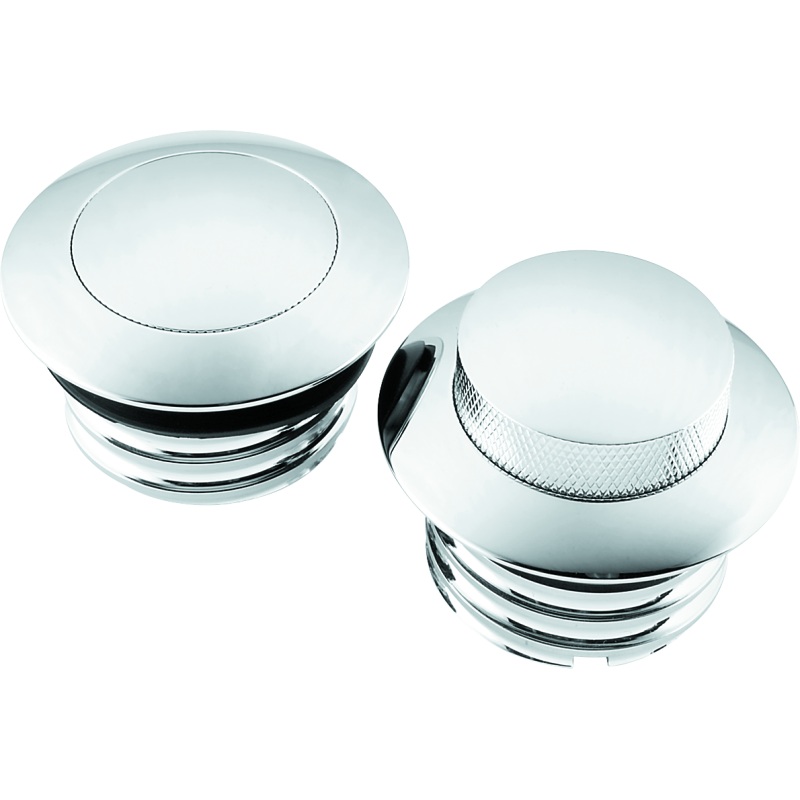 Bikers Choice 82 Up W/Dual Cap Chrome Pop Up Billet Gas Cap Set