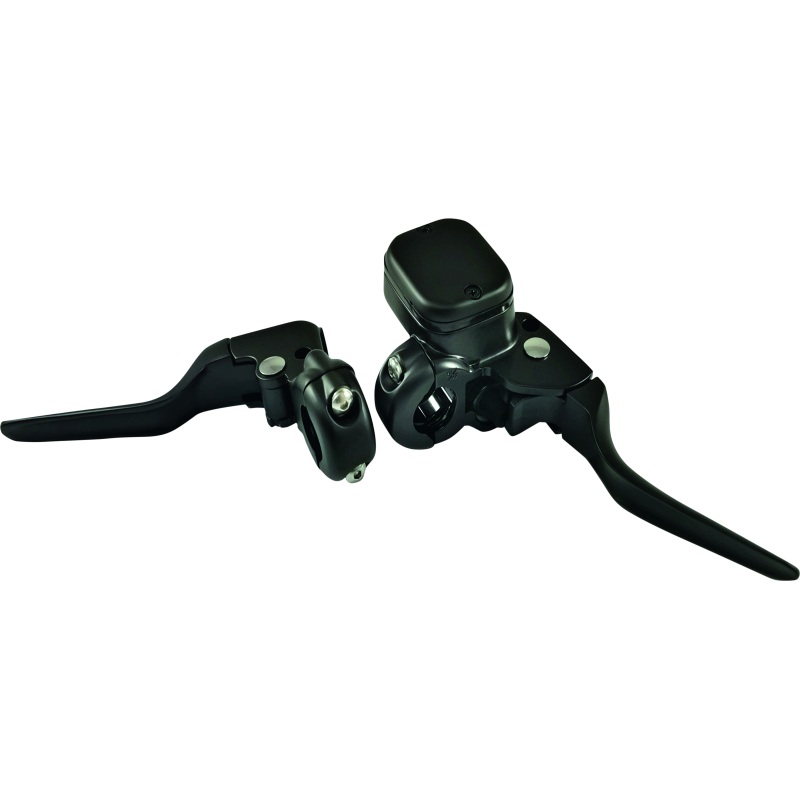 Bikers Choice Black 11/16 Bore Custom Handlebar Control Kit 1 Inch Bar Cable Clutch No Switches