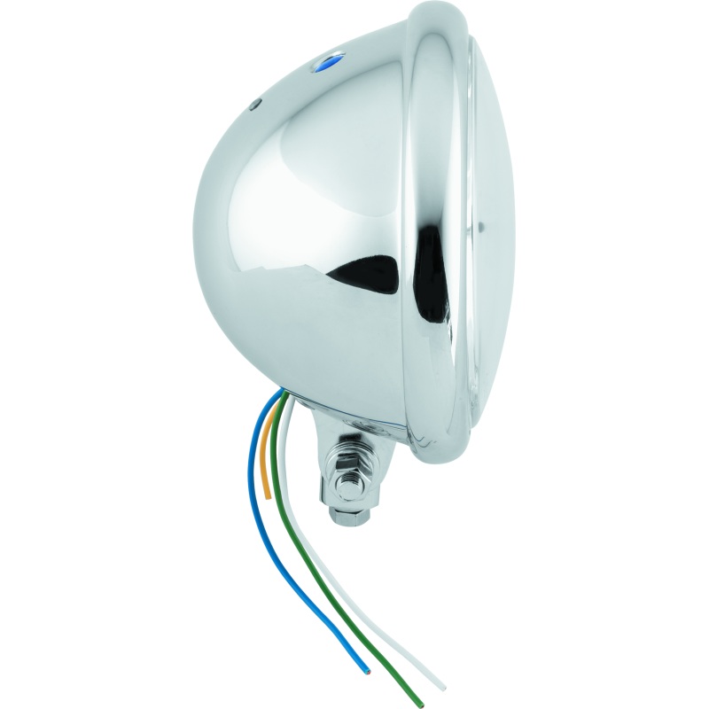 Bikers Choice 5-3/4 Chrome Bottom Mount Headlight Clear Lens H4 60/55W Universal