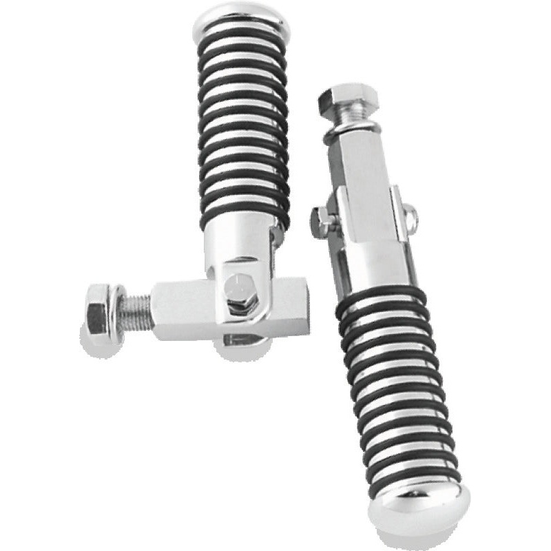 Bikers Choice 72-99 Big Twin & XL Chrome Block Mount O Ring Footpeg Kit 1/2-20 Thread