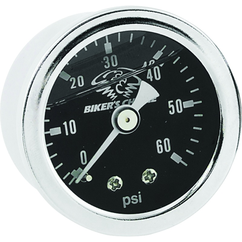 Bikers Choice Black Face Liquid Filled Oil Pressure Gauge 0-60 Psi 1/8 NPT