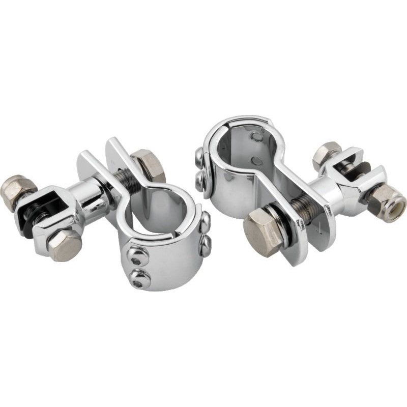 Bikers Choice Chrome Engine Guard Footpeg Mount for 1 1/4 Inch Tube. Uses Male Pegs