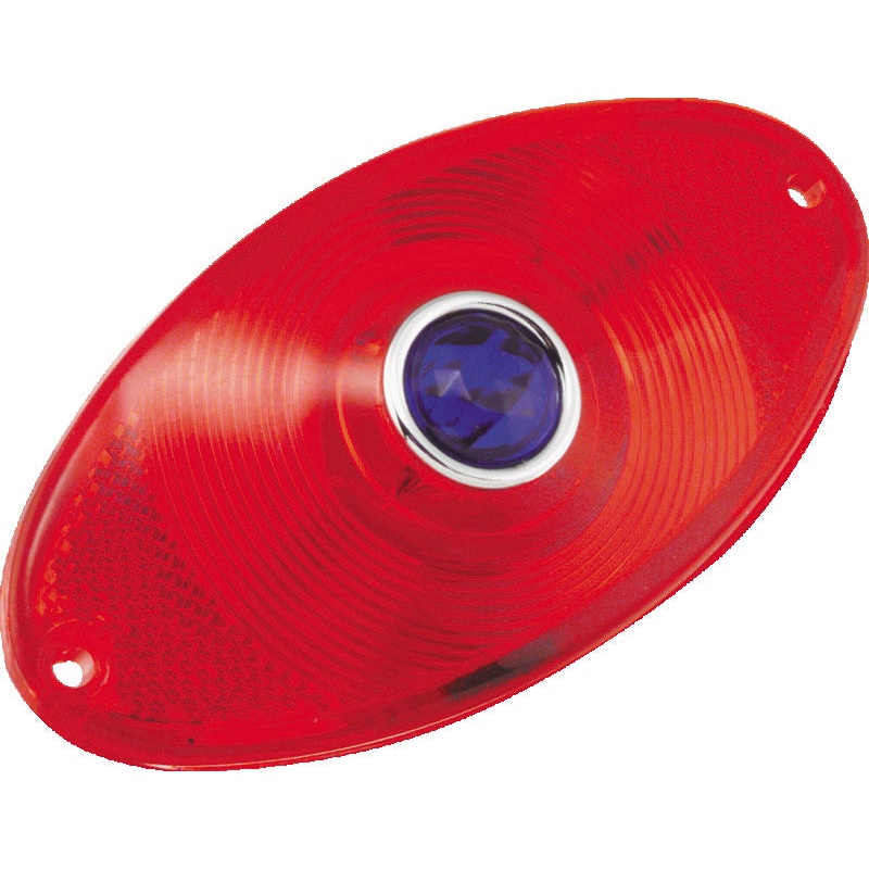 Bikers Choice Replacement Red Cat Eye Taillight Lens With Blue Dot Custom