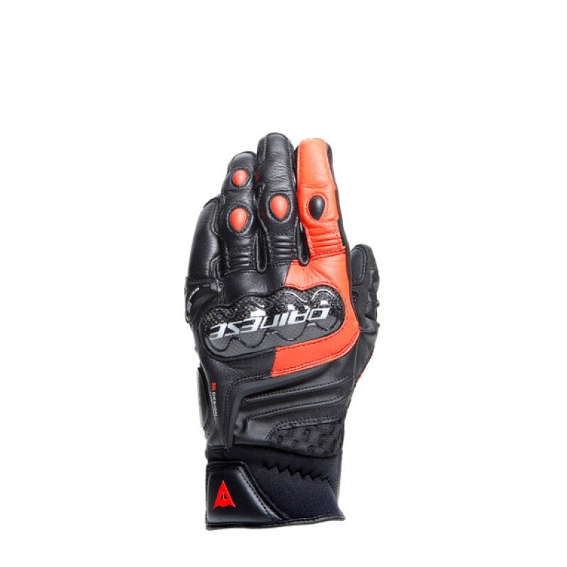 Dainese Carbon 4 Short Leather Gloves Black/Fluorescent Red – XL