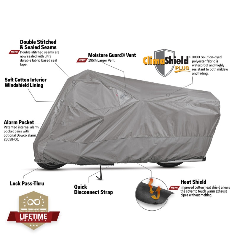 Dowco WeatherAll Plus Motorcycle Cover Gray – Large