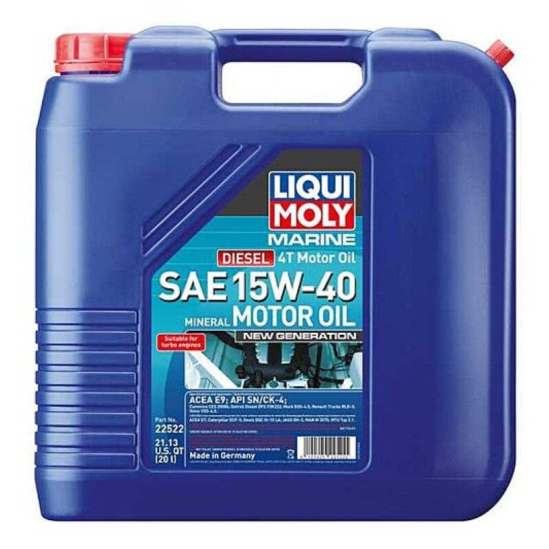 LIQUI MOLY 20L Marine 4T New Generation Motor Oil SAE 15W40