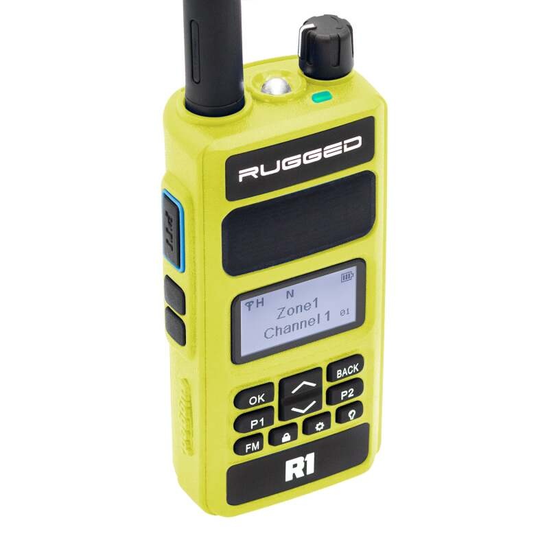 Rugged Radios Rugged R1 – Business Band Two Way Handheld Radio – Digital and Analog Safety Yellow