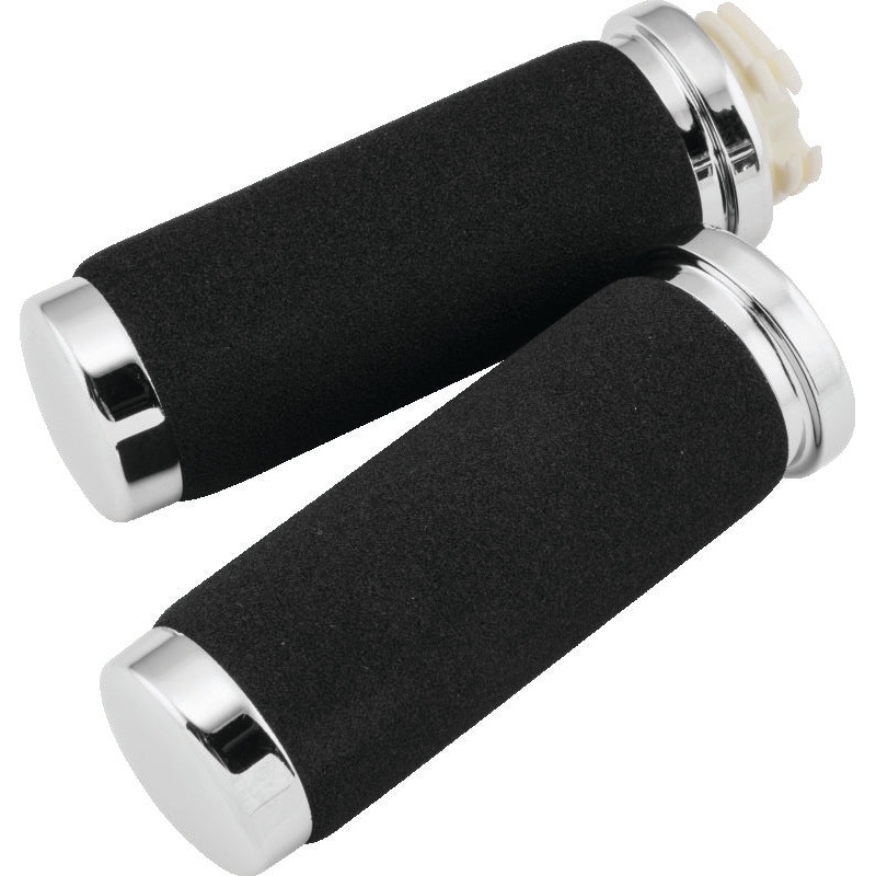 Bikers Choice 81-Up Big Twin & XL With Dual Cable Black Cushion Grips With Sleeve Pr