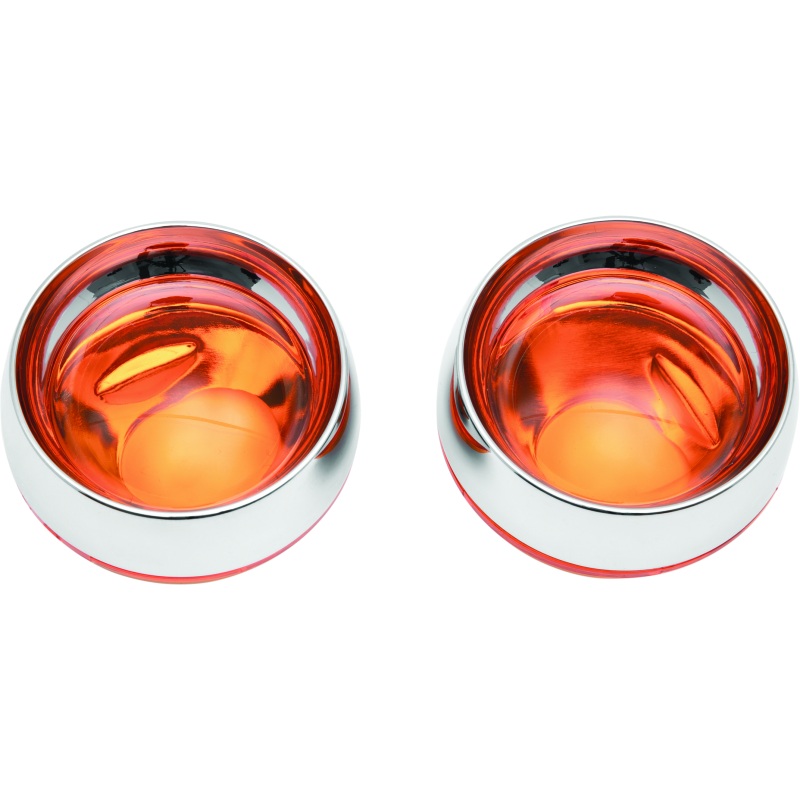 Kuryakyn Deep Dish Bezels With Amber Lenses