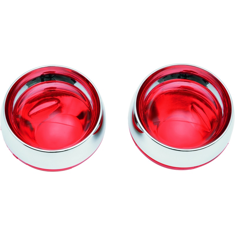 Kuryakyn Deep Dish Bezels With Red Lenses