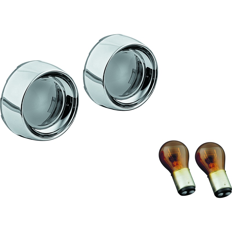 Kuryakyn Deep Dish Bezels With Smoke Lenses Red Light