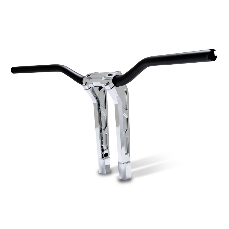 Performance Machine Phatbar H-Bar Assy, 11-1/2in Riser, 1-1/4in Bar, Int Wire, Gauge Mnt – Chrome