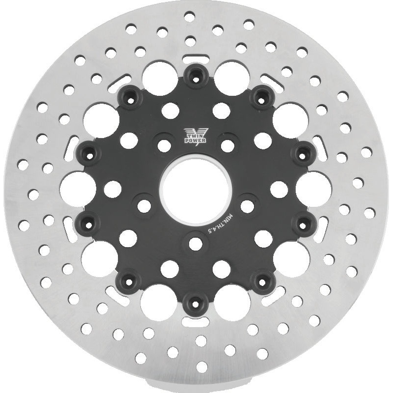 Twin Power 84-17 Big Twin Exc 08-17 FLH FLT Rear 11.5 Floating Rotor Black Hole