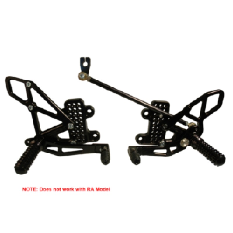 Vortex Racing 07-23 Honda CBR600 RR Adjustable Rearsets- Black