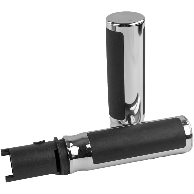 Bikers Choice Billet Cushioned Grips Throttle-By-Wire Chrome