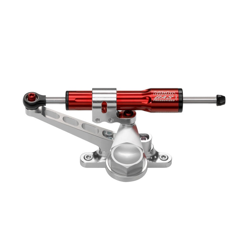 Bitubo KITC Steering Damper Kit Under Instruments Mounting With Red Shock Absorber