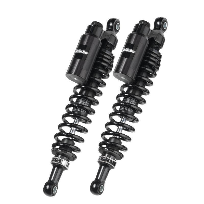 Bitubo WMT0 Twinshocks Adj.: Spring Preload, Reb., Comp., Length 360mm, Piggyback Tank Dark Edition