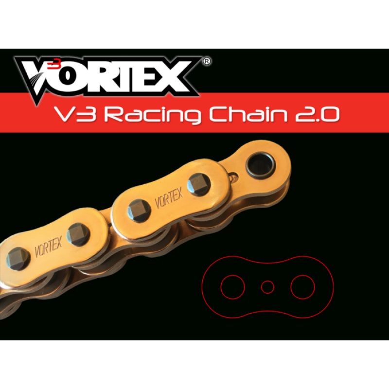Vortex Racing V3 2.0 Chain 520RX3-120- Gold