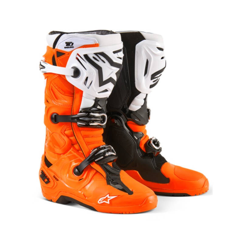 TECH 10 ENDURO BOOTS ORANGE|7|8|9|10|11|12|13|14|FLUO/BLACK/WHITE